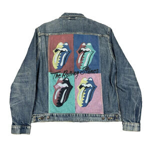 Lucky Brand VTG Limited Edition Rolling Stones Denim Jean Trucker Jacket XL